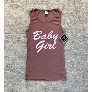 New w/ Tag Y2K Deadstock Baby Girl Tank Top Brown Women Size Large